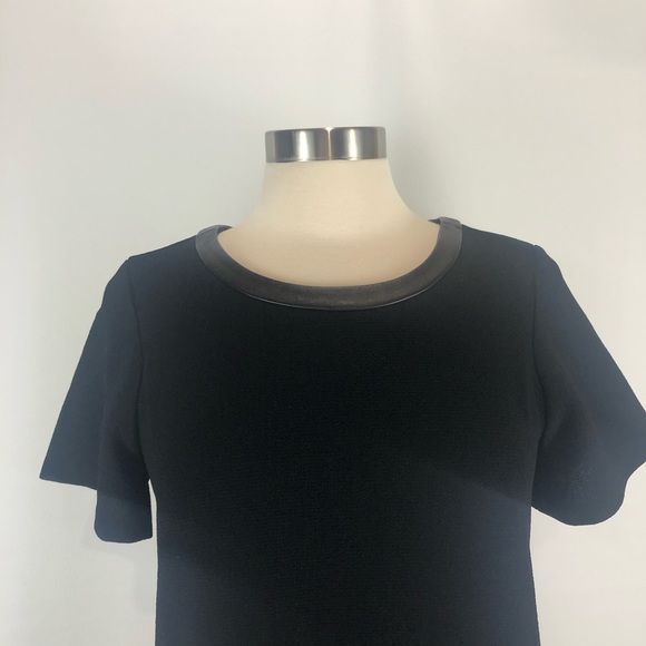 Madewell leather trim black dress S - Picture 3 of 8